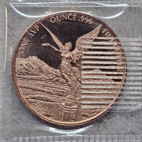 Mexican Libertad Element Design .999 Fine Copper Round In Protective Flip - 1 oz AVDP