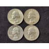 Image 2 : Four Beautiful 90% Silver Washington Head Quarters - $1.00 Face Value in Higher Grade 90% Silver