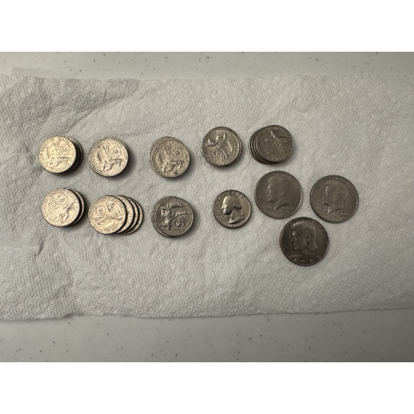 $8.50 1976 Bicentennial US Quarters & 3 US Half Dollars