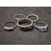 Image 6 : Stunning Sterling Silver Ring Assortment Ft. Nice Blue, Purple & Clear Stones - Total Weight: 9.8 G