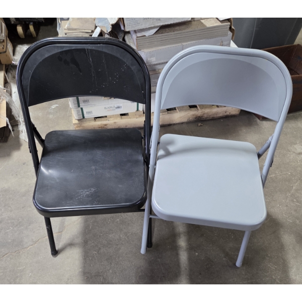 Pick Up Off Site- 115 Ely St. Alliance Oh. Two New Metal Folding Chairs