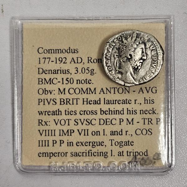 Roman Imperial, Commodus (177–192 AD), 73% Silver Denarius, 3.05g - 2.23g ASW