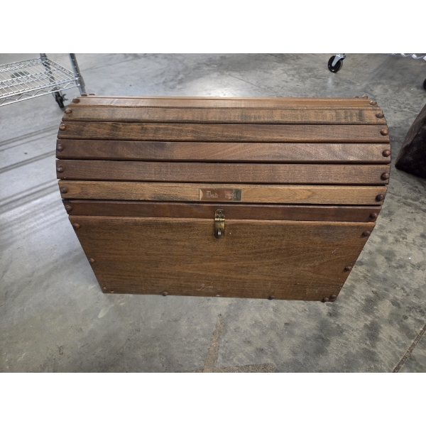 Beautiful Solid Wood 17'' x 23'' Hand Crafted Treasure Chest 