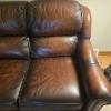 Image 2 : Brown Leather Couch - 80L x 38D
