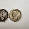 Image 3 : Two United States 90% Silver Mercury Dimes: 1917 & 1927