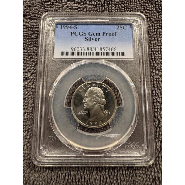 1994-S United States Silver Quarter PCGS Gem Proof - Incredible Coin