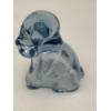 Image 5 : Adorable Degenhart Vintage Uranium Glass Dog Figurine -Willow Blue