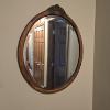 Image 2 : Vintage Oval Mirror with Wood Frame - 22x28