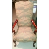Image 2 : Unique Golfing Themed Upholstered & Wood Queen Anne Style, Den / Study Chair - See Pics  45" Tall