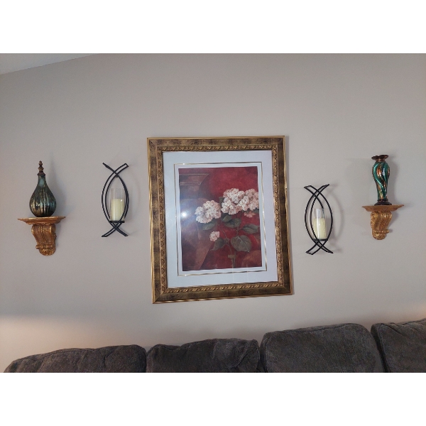 6 Pc Grouping Of Wall Decor As Shown - Painting Not Included