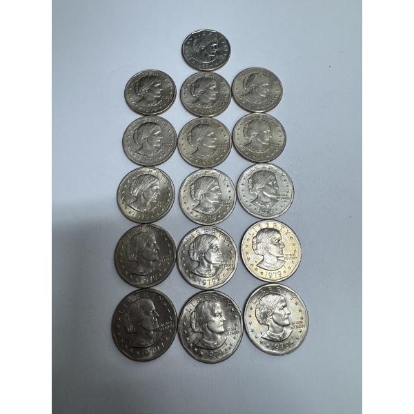 1979-P and Featuring One 1999-P Susan B. Anthony Dollar Coins- $16.00 Face Value-Wonderful Condition