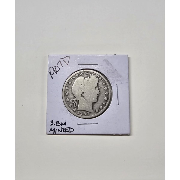 1907-D Barber Half Dollar