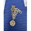 Image 2 : Assorted Costume Jewelry - Abstract Bow Design Pin - Bracelets - Earrings - 24K Gold Dipped Leaves