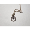 Image 5 : 10K Gold Necklace With Circle Pendant & Nice Clear Stone ~ Weighs 0.5 Grams Total