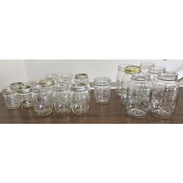 Canning Jars - Mostly Ball except 3 - Large Medium and Small