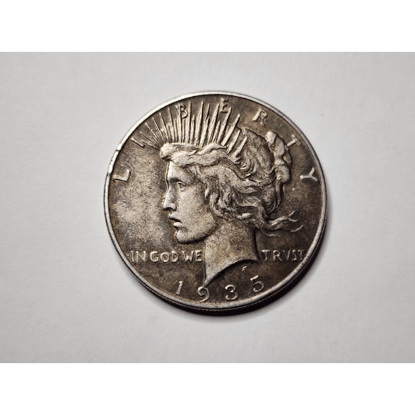 UNITED STATES 1935 SILVER PEACE DOLLAR ~ LAST YEAR MINTED! ~ LESS THAN 1.6 MILLION MINTED 