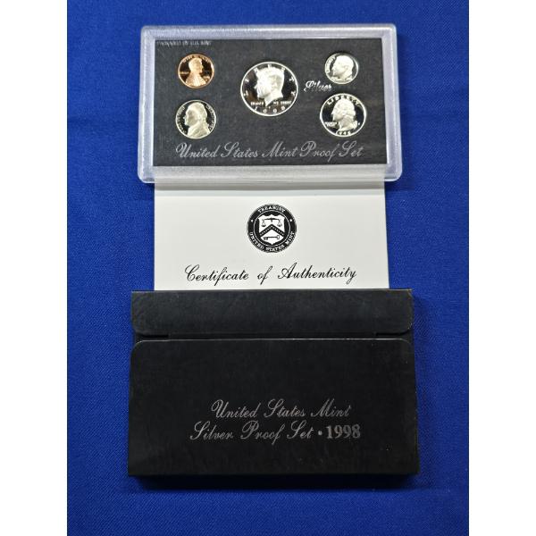 1998-S United States Mint Silver Proof Set in Original Box w/ COA