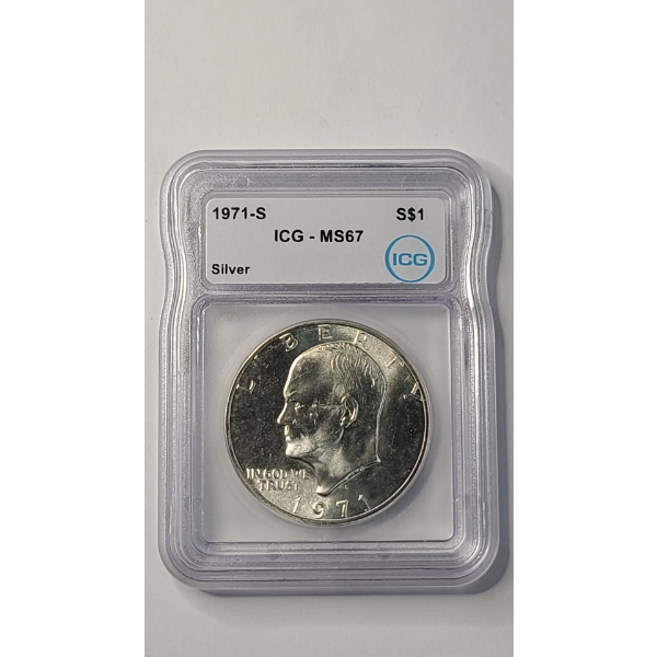ICG 1971-S MS67 40% Silver Eisenhower Dollar 