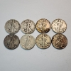 Image 1 : x8 Assorted Years U.S. Walking Liberty Half Dollars - 90% SILVER - FV: $4.00