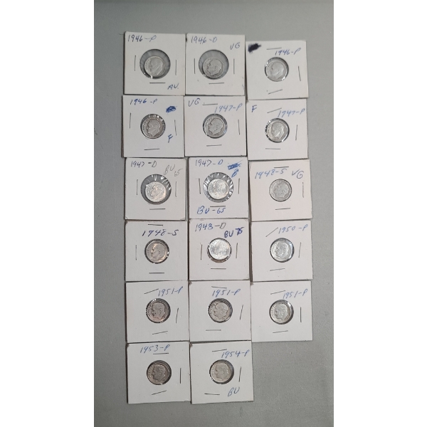 Assorted Years/Mint Marks United States 90% Silver Roosevelt Dimes - Face Value: $1.70