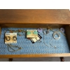Image 3 : Jewelry Box filled with Costume Jewelry - Missing Leg - Earrings - Necklaces - Pins - Etc.