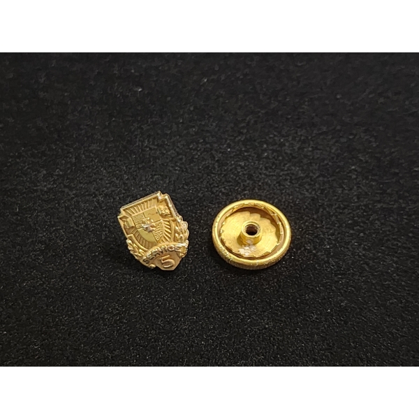 Vintage "Service 5" 10K Gold Pin (Front Piece is 10K, The Rest is Plated) TW: 2.1g