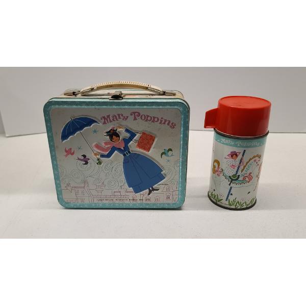 Vintage Mary Poppins Metal Lunchbox With Thermos 1960s Aladdin Industries