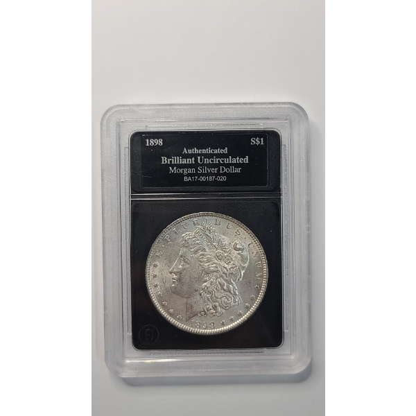 United States 1898 Brilliant Uncirculated Morgan 90% Silver Dollar