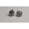 Image 1 : Sterling Silver Square Studback Earrings - Weight: 2.1g