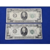 Image 1 : 2 $20 Dollar Bills: 1934- A $20 Federal Reserve Note and 1928 $20 Federal Reserve Note - FV; $40