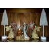 Image 1 : Statue of Jesus, Mary and Joseph with Angels and Christmas Trees