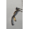 Image 3 : 10K Yellow Gold & Sterling Silver Twisted Pendant W/ Diamonds On Sterling Silver 18" Necklace - 2.4g