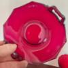 Image 3 : 4 Piece Ruby Glass Assortment Including Duncan & Miller Handled Candy Dish