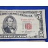Image 3 : x2 United States Red Seal $5 Bank Notes: Series 1928 E  & 1953 A - FV: $10.00