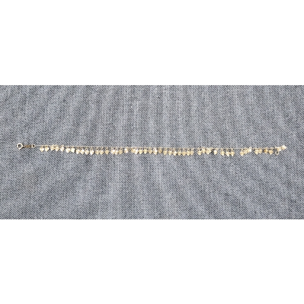 Lovely 14K Yellow Gold Bracelet With Dangling Accents ~ Total Weight 2.7 Grams