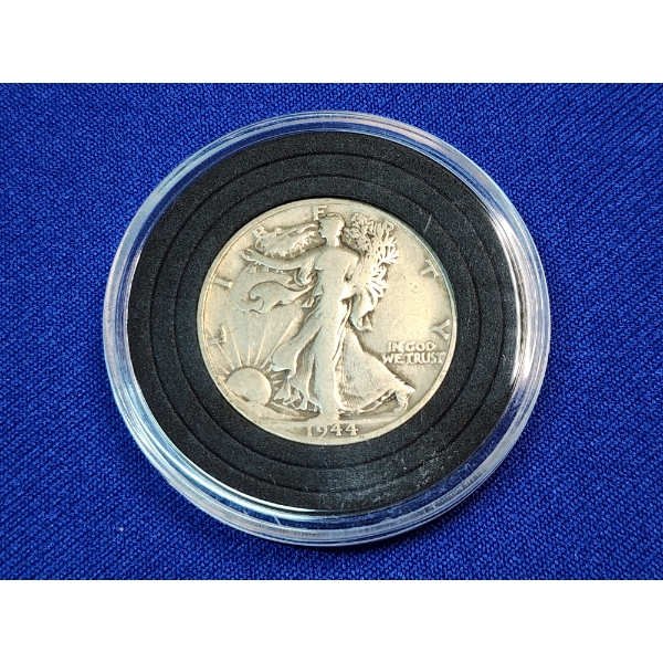 1944-S Walking Liberty Half Dollar 90% Silver In Capsule