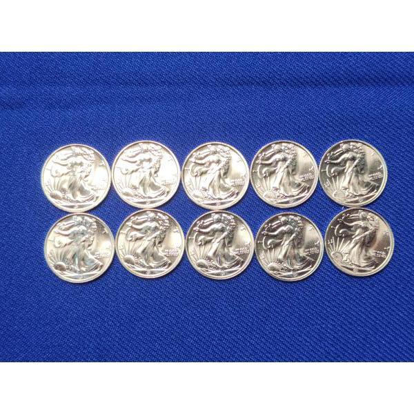 Lot of (10) 1/10th troy oz Walking Liberty Silver Rounds .999 Silver - 1 oz Silver Total!