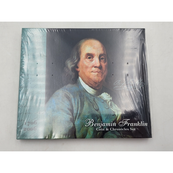 SEALED Benjamin Franklin Coin & Chronicles Set - Includes 2006 Uncirculated Silver Dollar!