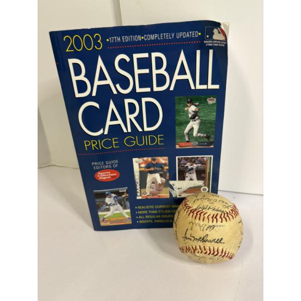 Baseball Card Price Guide Book & Autographed Baseball - Chuck Hinton - Ray Foster