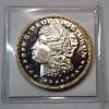 Image 1 : Morgan Dollar Design Silver Trade Unit One Troy Ounce .999 Fine Silver Round