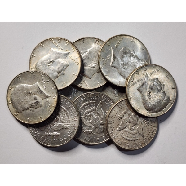 Ten Assorted 40% Silver United States Kennedy Half Dollars ~ Face Value $5.00