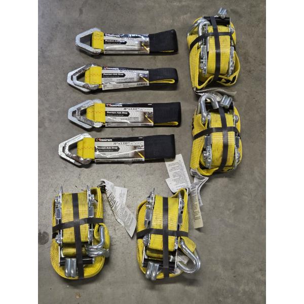Brand New Heavy Duty Tow Strap Set With Four 36'' Axle Straps