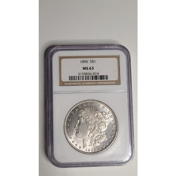 NGC 1896 MS 63 Morgan 90% Silver Dollar
