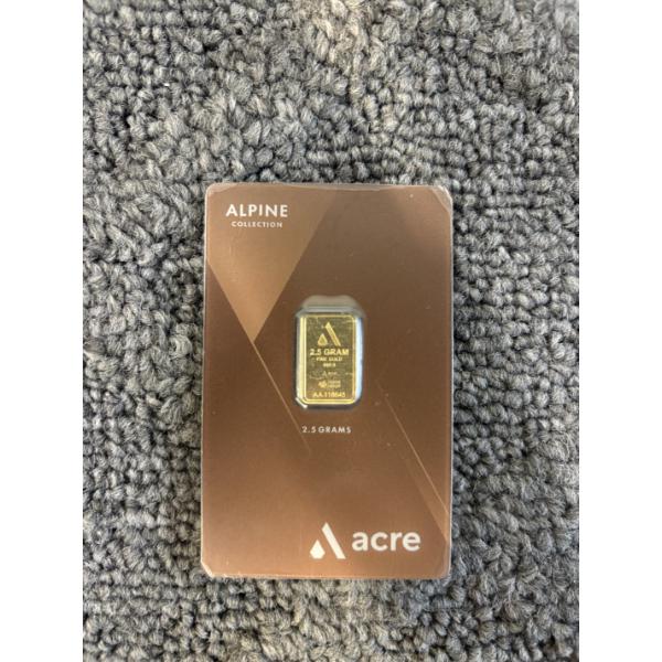 Acre Limited Edition Mint 2.5g .9999 Fine Gold Bar In Certification Card