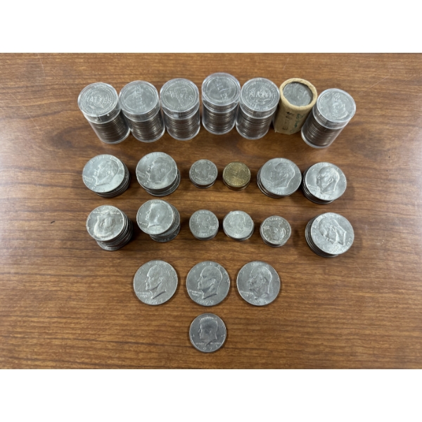 United States Eisenhower, Susan B. Anthony Dollars & Kennedy Half Dollars - $153.50 Face Value