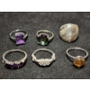 Image 1 : Gorgeous Sterling Silver Rings Ft. Citrine, Rainbow Topaz & More Weighing Total of 15.8 Grams