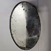 Image 6 : Decorative Items featuring a Vintage Wood-Framed Wall Mirror with Gold-Tone Convex Oval Mirror