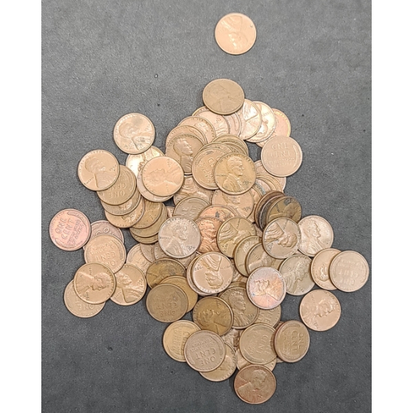 Assorted United States 1950's Lincoln Wheat Cents - Face Value: $0.99