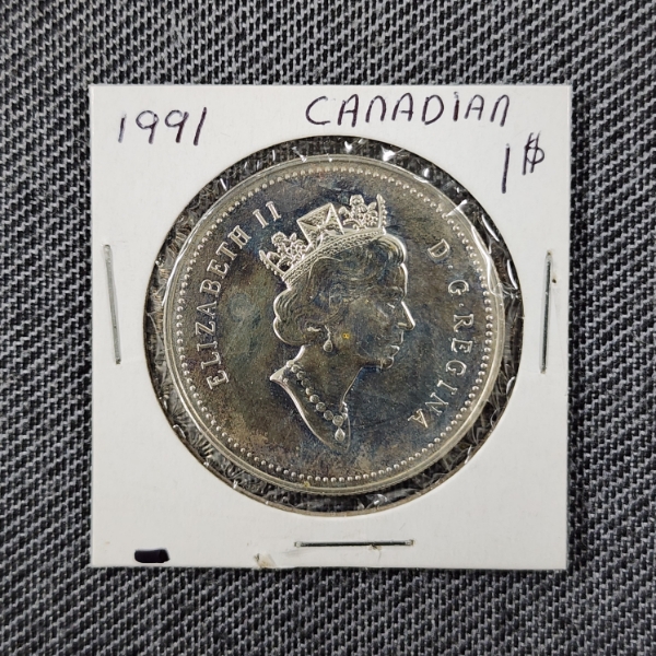 1991 Canadian 50% Silver Dollar Commemorating 175th Anniversary of the Frontenac ~ ASW: 0.375oz 