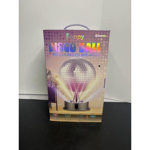 XO Poppy Disco Ball Wireless LED Bluetooth Speaker - Hanging Disco Speaker - NIB 